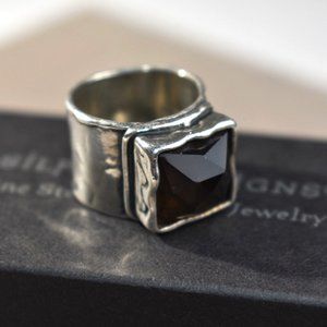 Silpada 925 Sterling Silver Smoky Quartz Ring Size 7